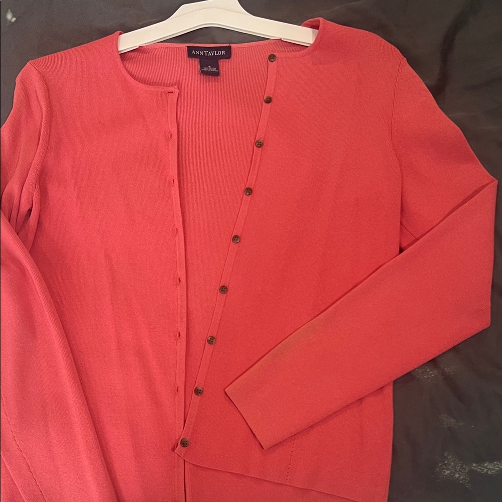 Ann Taylor Women's Vibrant Coral Cardigan